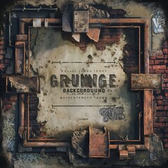 Poster - Highly detailed textured grunge background frame