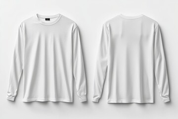 White Long Sleeve Tshirt Mockup Isolated created with Generative AI