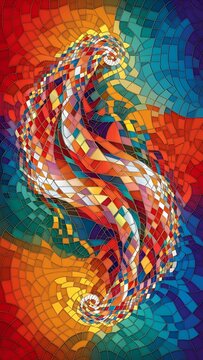 Colorful geometric background with mosaic design