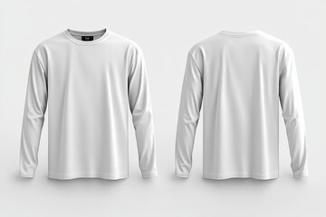 White Long Sleeve Tshirt Mockup Isolated created with Generative AI