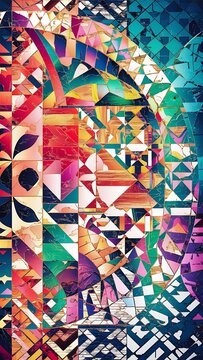 Colorful geometric background with mosaic design