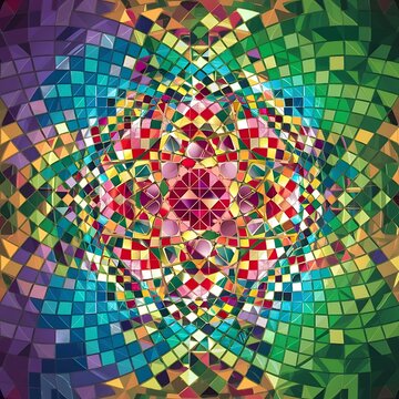 Colorful geometric background with mosaic design