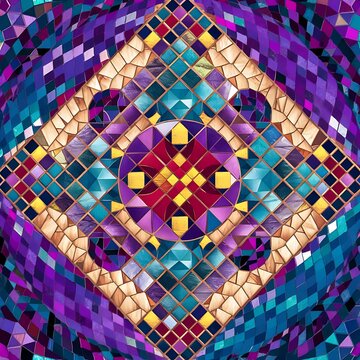 Colorful geometric background with mosaic design