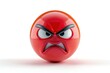 ©  Ahmad hussain joni - A red angry face emoji icon with a shiny realistic texture background