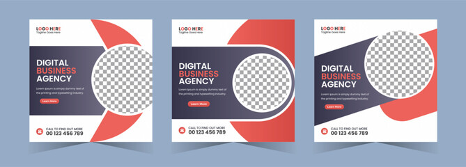 Digital marketing agency social media post or square web banner template