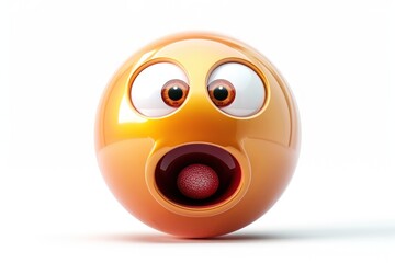 Wall Mural - a zany face emoji icon with a glossy surface