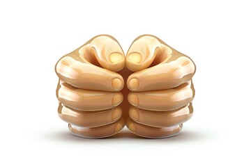 Wall Mural - a folded hands emoji icon with a glossy surface isolated background