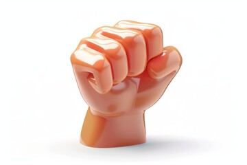 Wall Mural - a raised fist emoji icon with a glossy surface