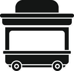 Poster - Street food cart displaying empty counter for selling food in city park