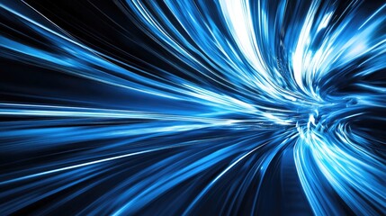 Poster - Abstract blue light streaks, creating a dynamic and futuristic effect.