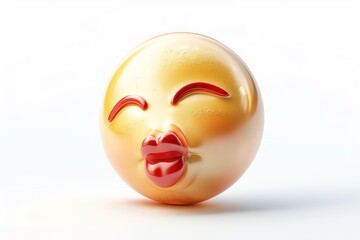 Wall Mural - a face blowing a kiss emoji icon texture isolated on a white background