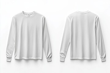 White Long Sleeve Tshirt Mockup Isolated created with Generative AI