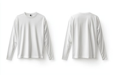 White Long Sleeve Tshirt Mockup Isolated created with Generative AI