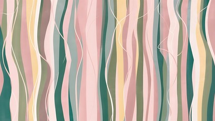 Wall Mural - Background of vertical wavy lines of pastel abstract horizo