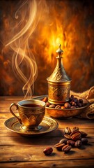 Wall Mural - A Arabic coffee аinspired by the Ramadan holiday