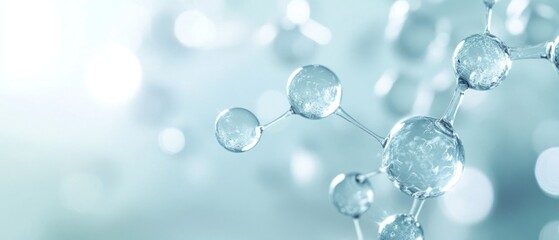 close-up of a molecular structure with water droplets