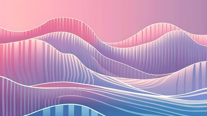 Wall Mural - Background of vertical wavy lines of pastel abstract horizo