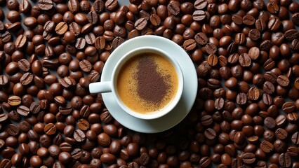 Bird's-eye view of a coffee cup