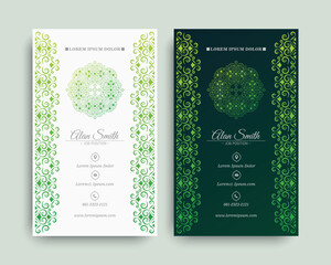 Canvas Print - Green decorative logo and business card template