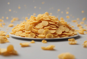 Wall Mural - Sprinkle corn flakes isolated