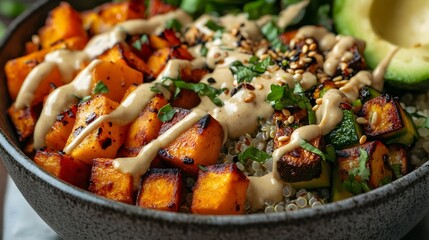 Nourishing Quinoa and Avocado Bowl with Vibrant Roasted Vegetables