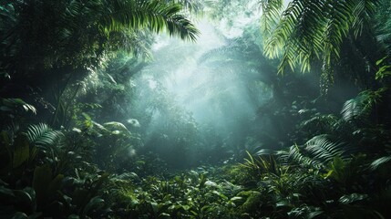 Wall Mural - Lush Jungle with Sunlight