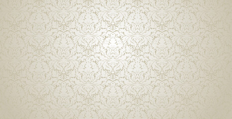 Wall Mural - Vector damask gray color wallpaper design. Vintage wallpaper floral pattern. Elegant luxury texture with pale  subtle tones.