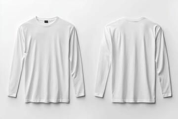 White Long Sleeve Tshirt Mockup Isolated created with Generative AI