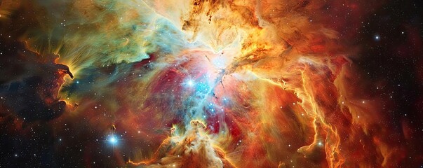 Wall Mural - an awe-inspiring cosmic nebula showcasing vibrant colors and celestial beauty, capturing the essence