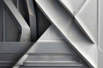 Wall Mural - Abstract white and grey modern geometric shape with futuristic concept background Generative AI