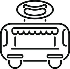 Poster - Simple vector of a hot dog street food cart selling fast food on a street market