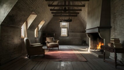 Poster - Old room with brick wall