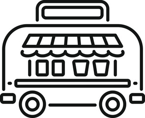 Canvas Print - Line art icon of a food truck selling street food