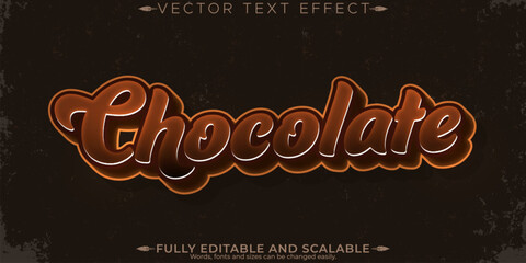 Poster - Chocolate editable text effect, editable sweet and cocoa text style