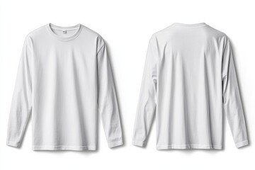 White Long Sleeve Tshirt Mockup Isolated created with Generative AI