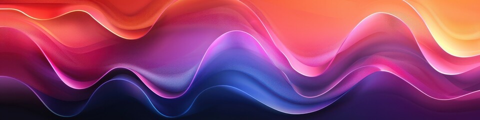 Wall Mural - Colorful gradient vector art featuring abstract hills and mountains.