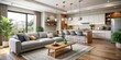 © Collection - A cozy and modern living room and kitchen combination