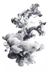 Wall Mural - Abstract silver clouds vector, isolated on white. Abstract banner paint. Holi. Liquid ink.