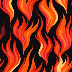 A close-up image of flames burning against a black background. The flames are bright orange and yellow, and they are reflecting on the surface below.blaze fire flame texture background

