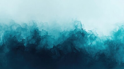 Poster - Smooth gradient of cool tones, transitioning from deep navy blue to light teal, offering a calm and sophisticated abstract look.