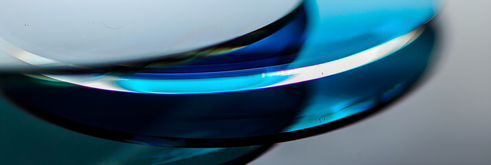 Poster - abstract futuristic background with glass shapes iblue colors. modern design technologies