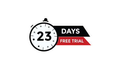 23 days free trial Countdown number banner templates. time icon. Vector Illustration 
