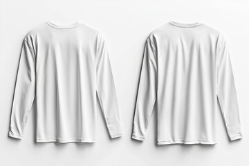 White Long Sleeve Tshirt Mockup Isolated created with Generative AI