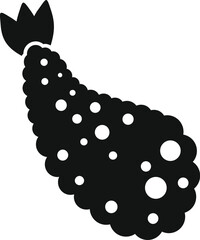 Poster - simple vector icon of a tempura shrimp, a traditional japanese food