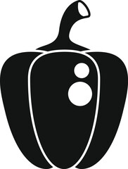 Poster - Simple vector icon of a bell pepper with a stem, isolated on a white background
