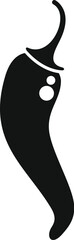 Poster - black silhouette icon of a chili pepper representing spicy food and hot flavor