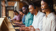© Monkey Business - Multi-Cultural Customer Support Or Telesales Team In Modern Open Plan Office Wearing Headsets
