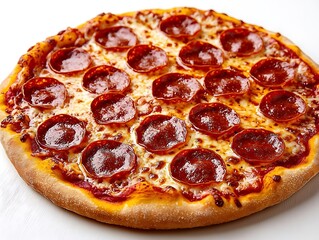 Wall Mural - Classic Pepperoni Pizza Photo - Delicious and Cheesy