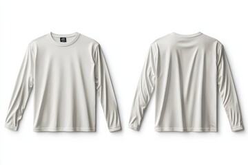 White Long Sleeve Tshirt Mockup Isolated created with Generative AI