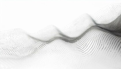 Poster - Abstract halftone background with a wavy surface made of gray dots on white. White color halftone spotted background